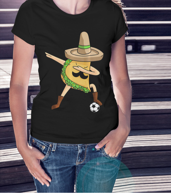 Mexico Dabbing Soccer Taco Cool Sombrero Boots T-Shirt