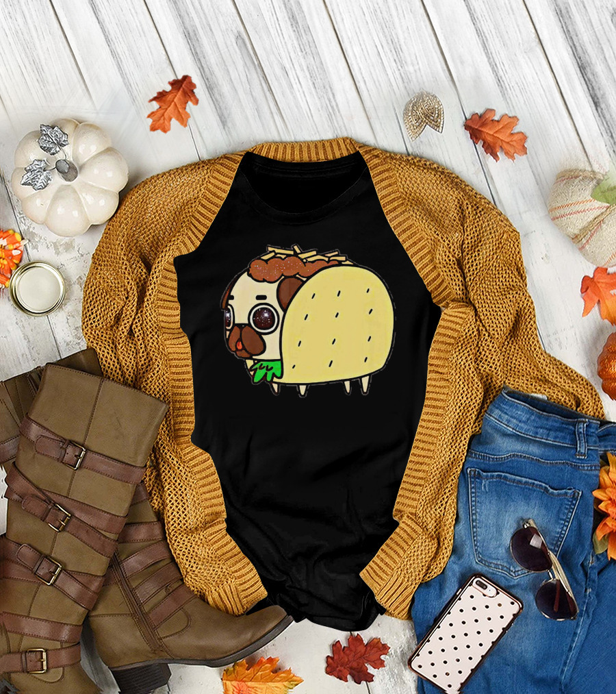 Funny Pug Taco Fusion with Toppings T-Shirt