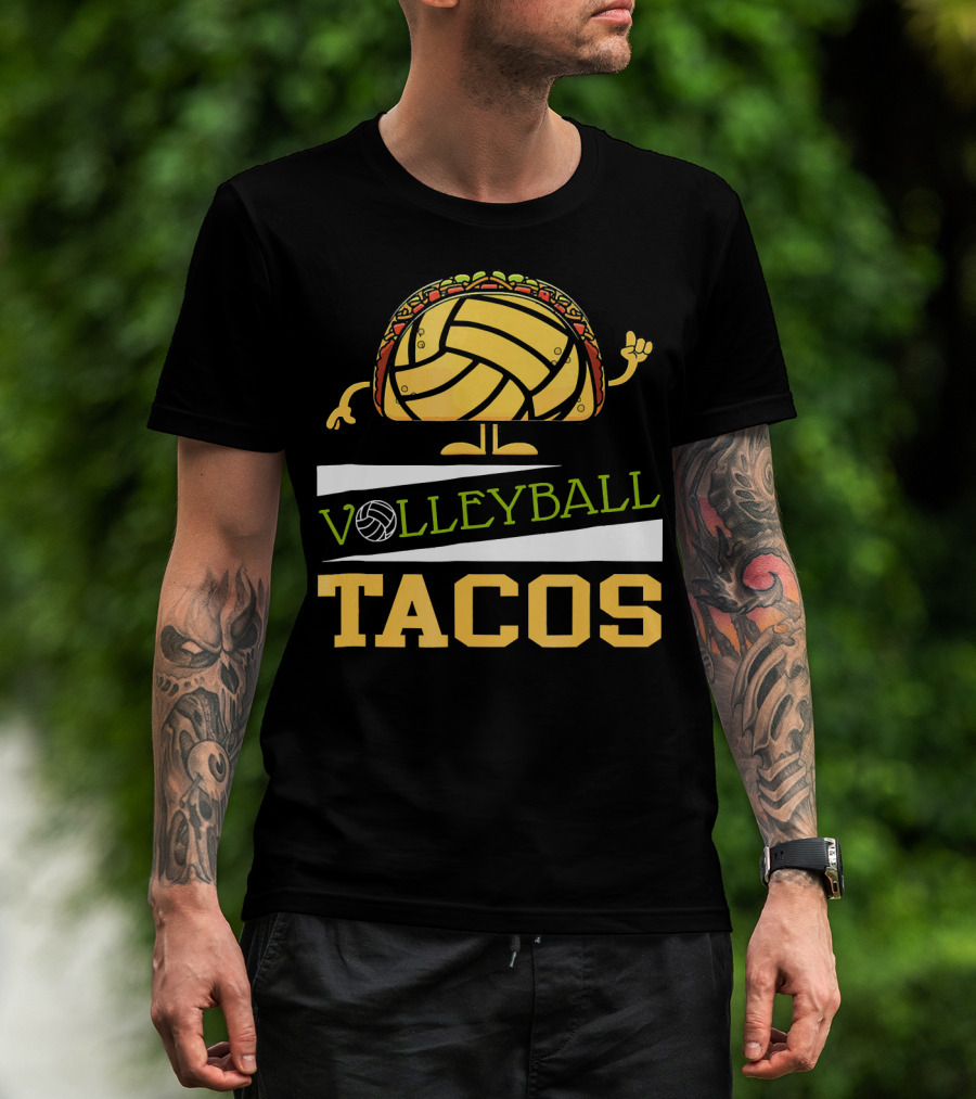 Volleyball Tacos Fun Men Women Kids Volleyball Player T-Shirt