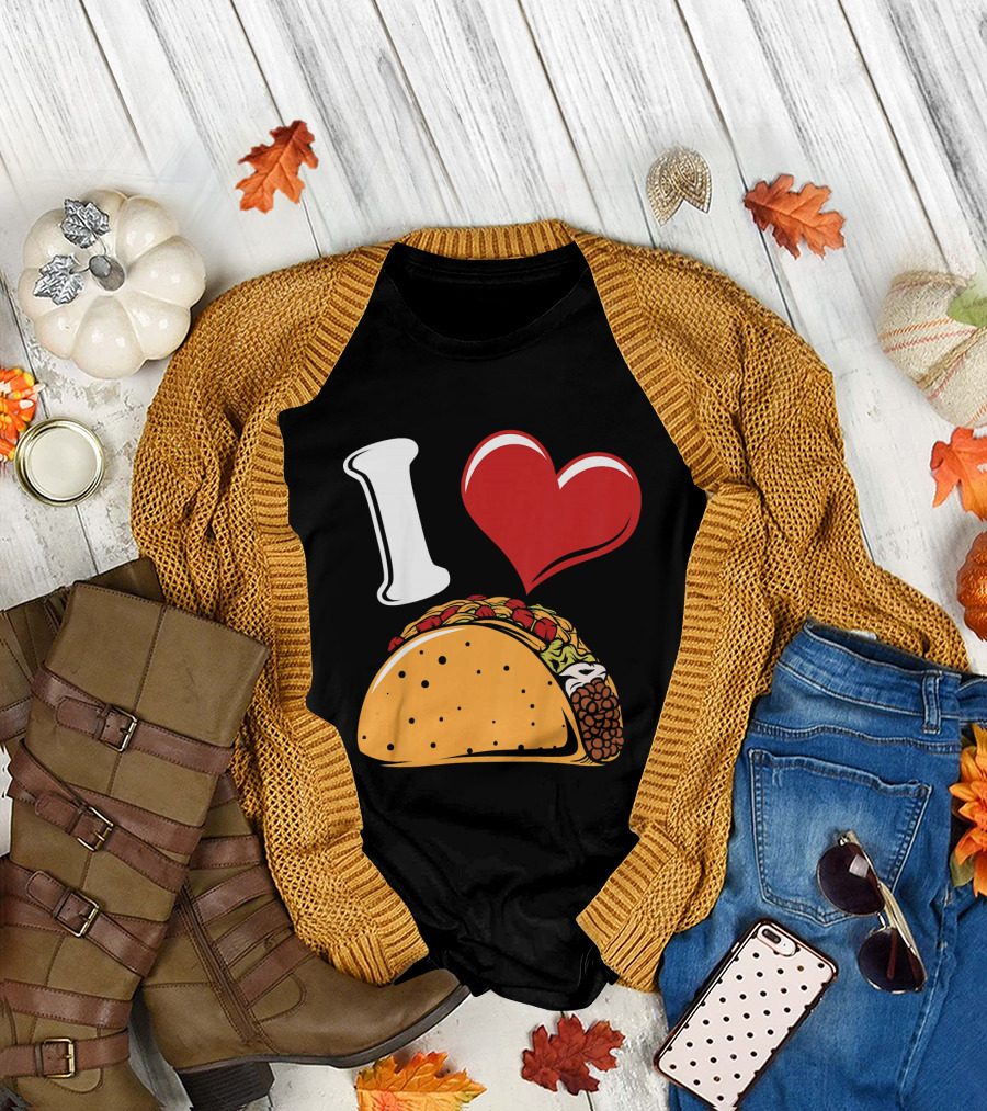Kids Funny I Heart Tacos Love T-Shirt