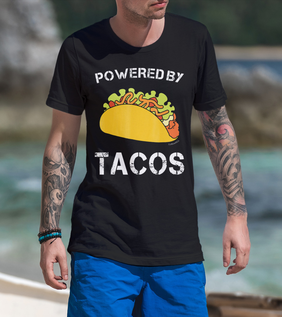 Powered By Tacos Funny Taco Lumowell T-Shirt