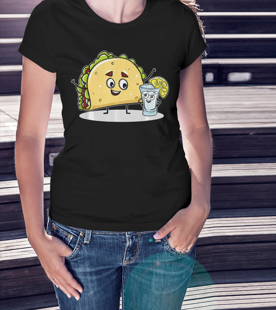 Kawaii Style Taco And Tequila Best Friends With Lemon Slice T-Shirt