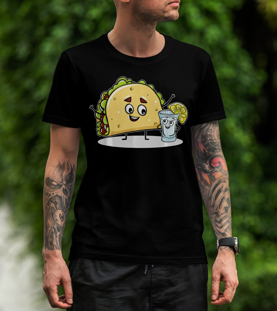 Kawaii Style Taco And Tequila Best Friends With Lemon Slice T-Shirt