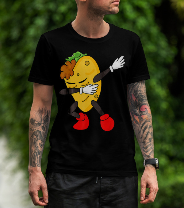 Dabbing Taco Funny Taco Lover Character With Red Shoes T-Shirt