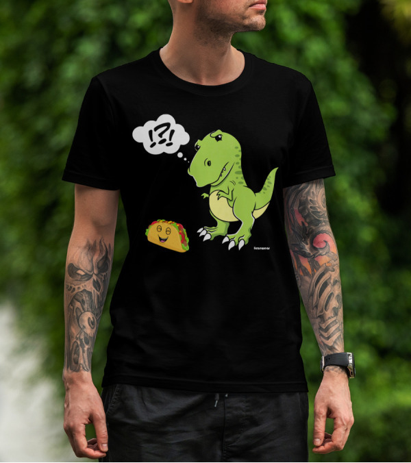 TRex Confused By Happy Taco Funny Sad Dino T-Shirt