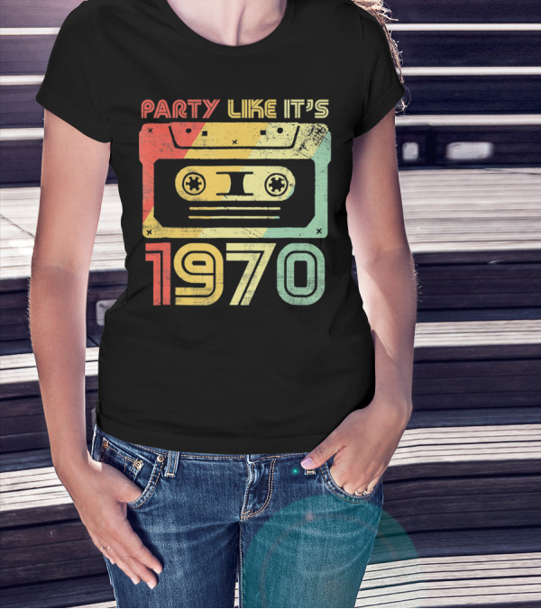 Party Like It's 1970 Retro 70s Cassette Tape T-Shirt