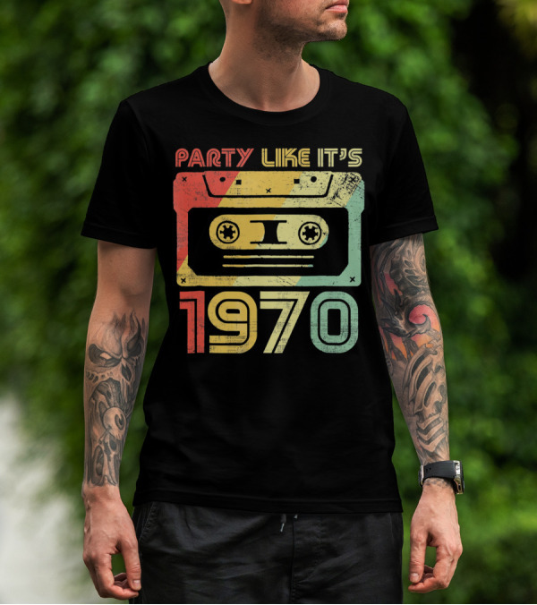 Party Like It's 1970 Retro 70s Cassette Tape T-Shirt