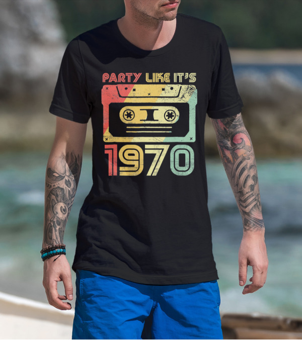 Party Like It's 1970 Retro 70s Cassette Tape T-Shirt