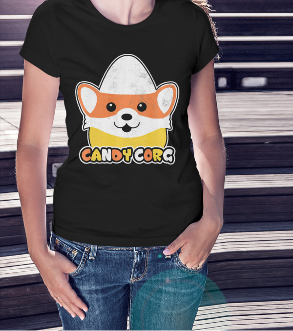 Candy Corn Corgi Halloween Dog Candy Corgi T-Shirt