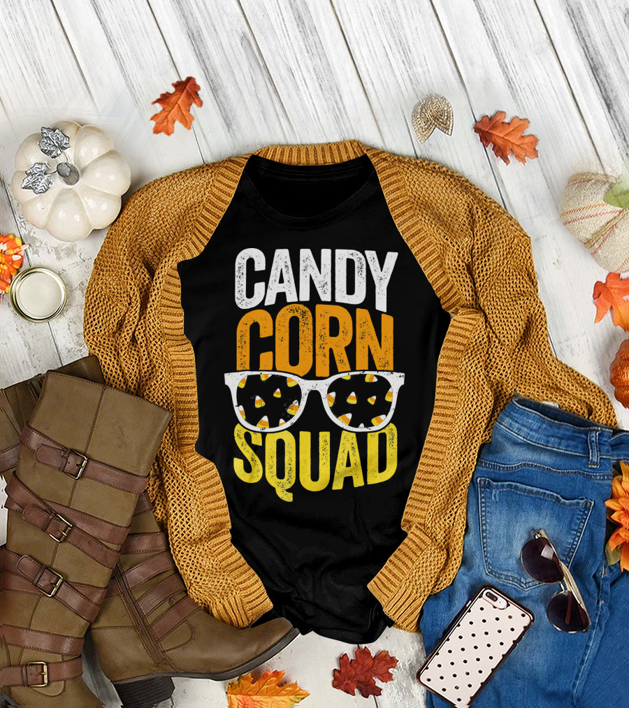Candy Corn Squad Halloween Party Sunglasses T-Shirt