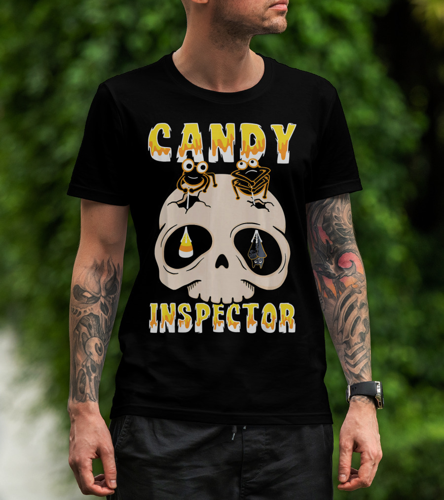 Candy Inspector Funny Skull Halloween Costume T-Shirt