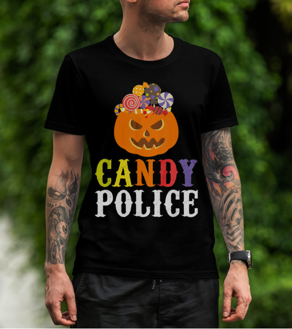 Candy Police Jack O Lantern Halloween Sweets T-Shirt