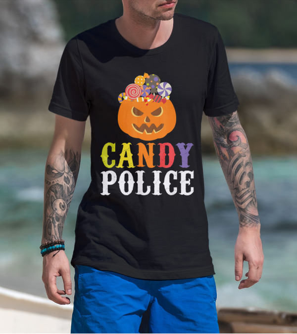 Candy Police Jack O Lantern Halloween Sweets T-Shirt