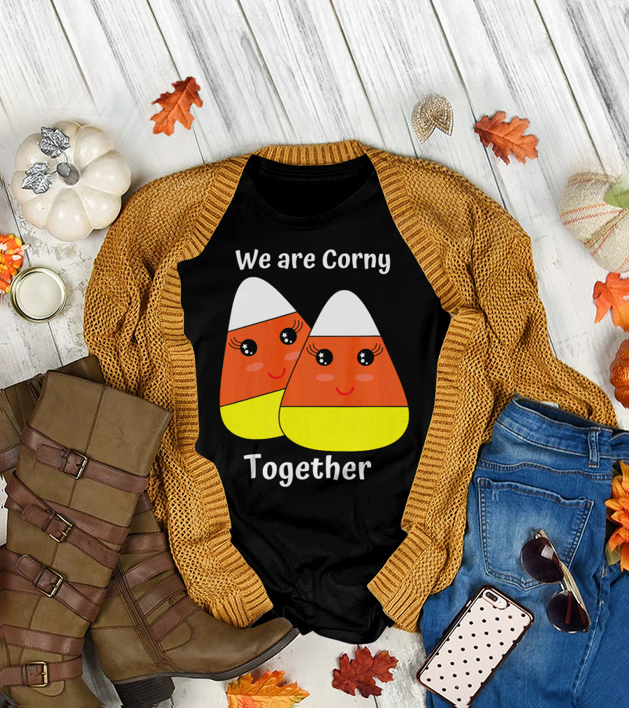 We Are Corny Together Cute Candy Corn Faces T-Shirt