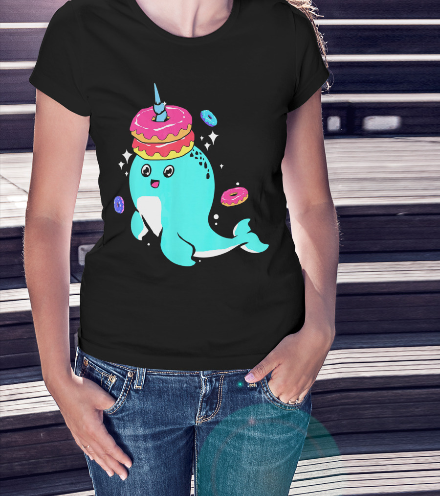 Narwhal Donut Candy Sprinkle Bakery Whale T-Shirt
