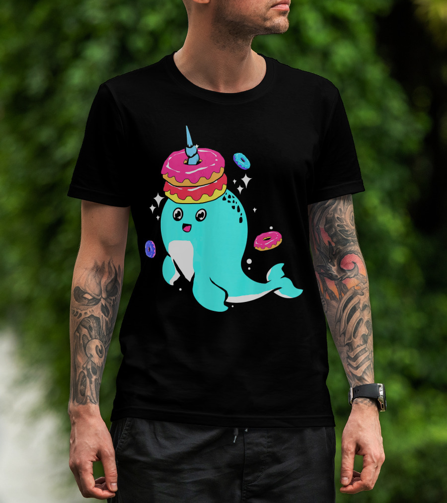 Narwhal Donut Candy Sprinkle Bakery Whale T-Shirt