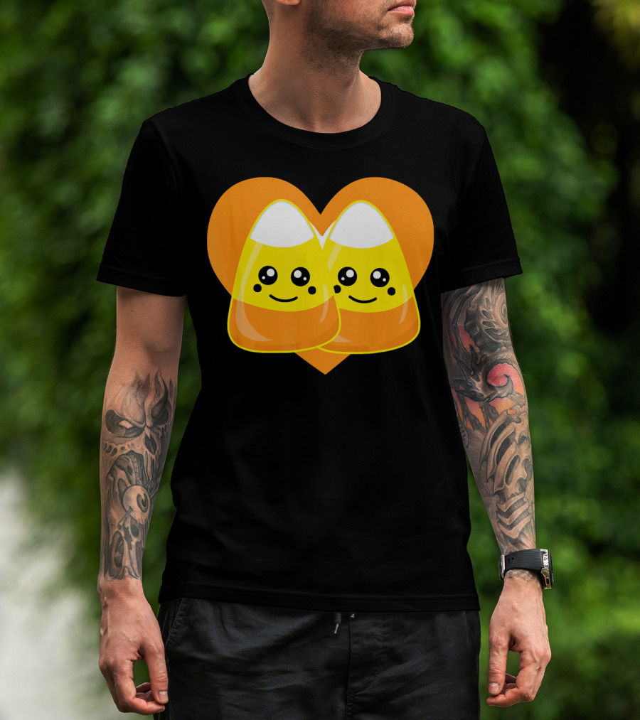 Love Candy Corn Cute Heart Kawaii Candy Corn Duo T-Shirt