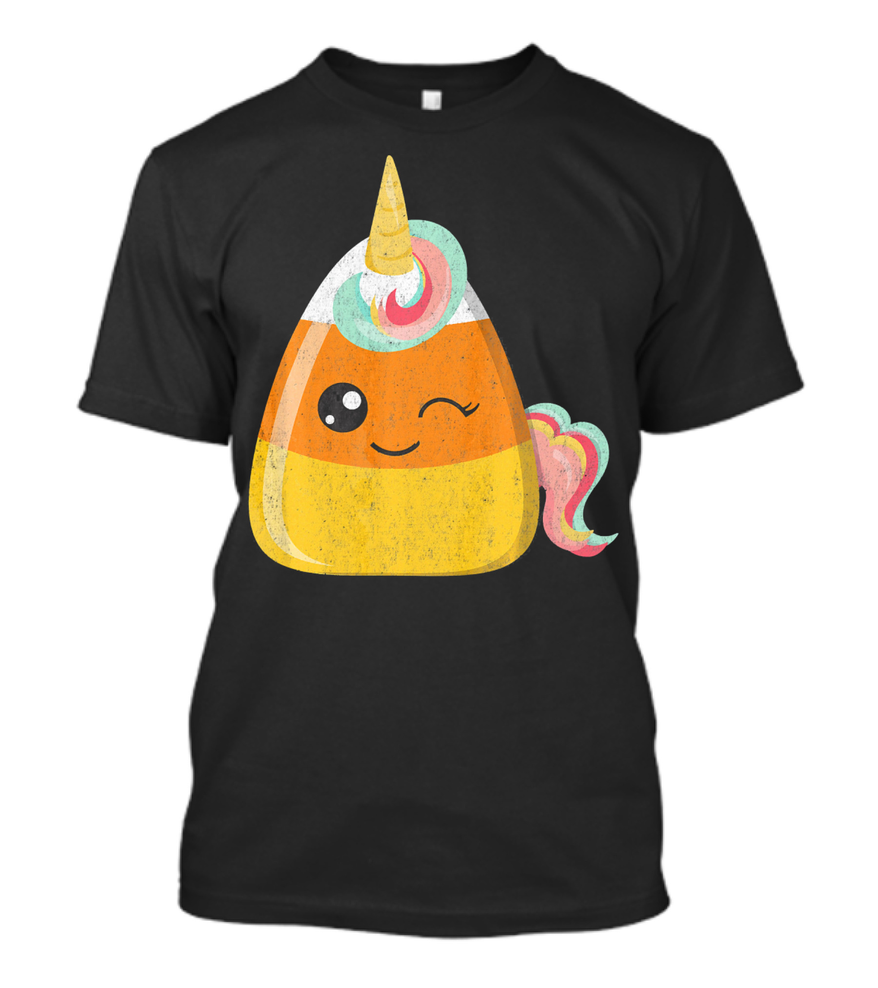 Candy Corn Unicorn Funny Halloween Candicorn T-Shirt