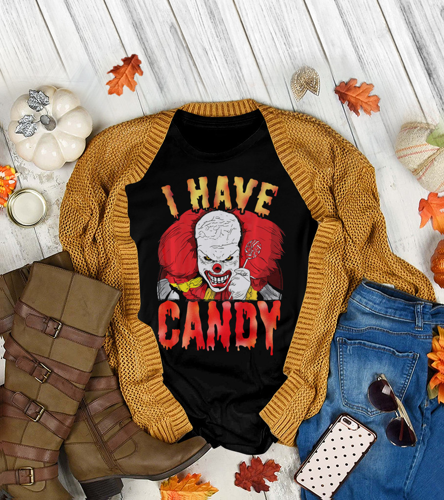 Halloween Scary Clown I Have Candy Horror T-Shirt