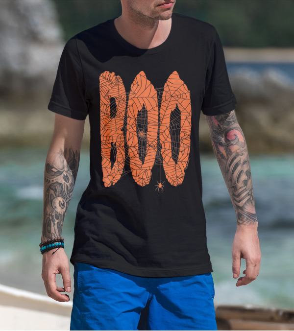 Boo Spider Web Halloween Fun Spooky T-Shirt
