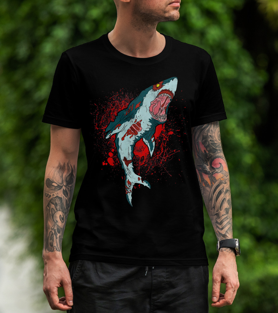 Zombie Bloody Shark Horror Apocalypse T-Shirt