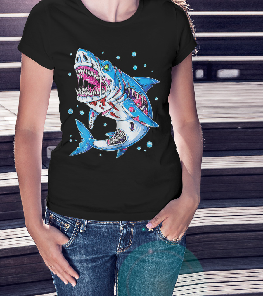 Jawsome Shark Zombie Halloween Zombies Attack T-Shirt