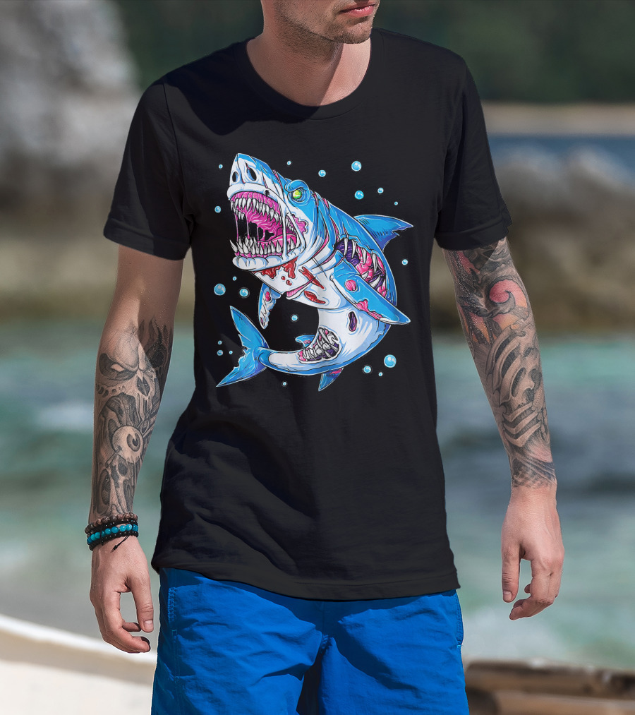 Jawsome Shark Zombie Halloween Zombies Attack T-Shirt