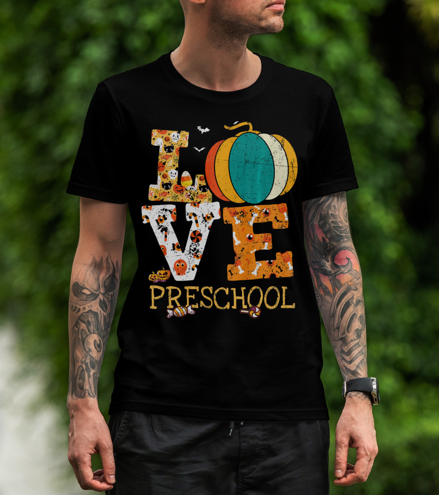Love Preschool Halloween Pumpkin Candy Fun T-Shirt