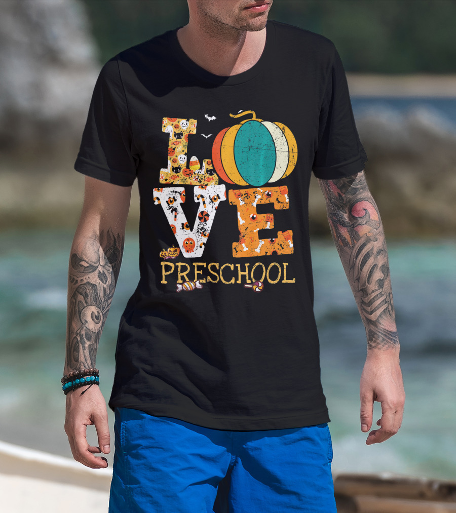 Love Preschool Halloween Pumpkin Candy Fun T-Shirt