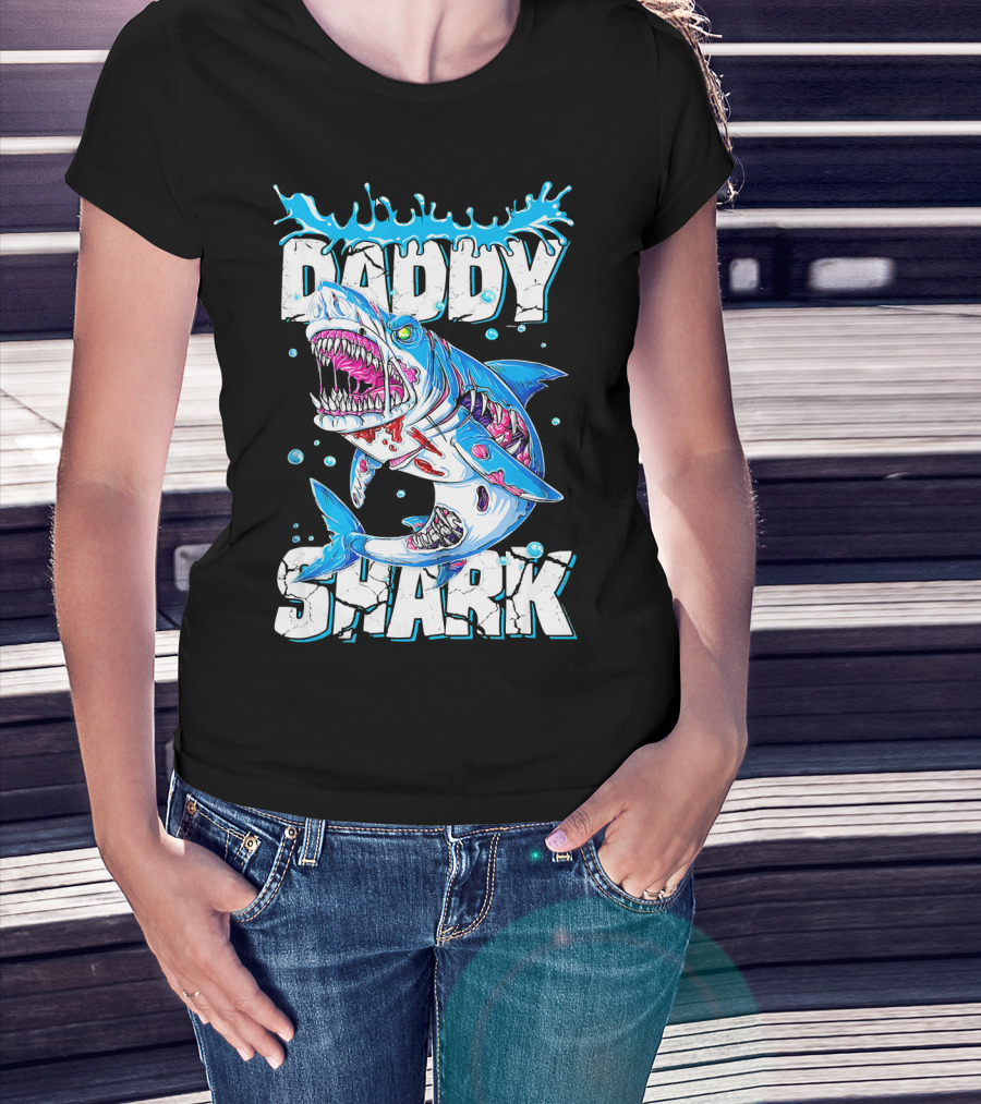Daddy Shark Zombie Halloween T-Shirt