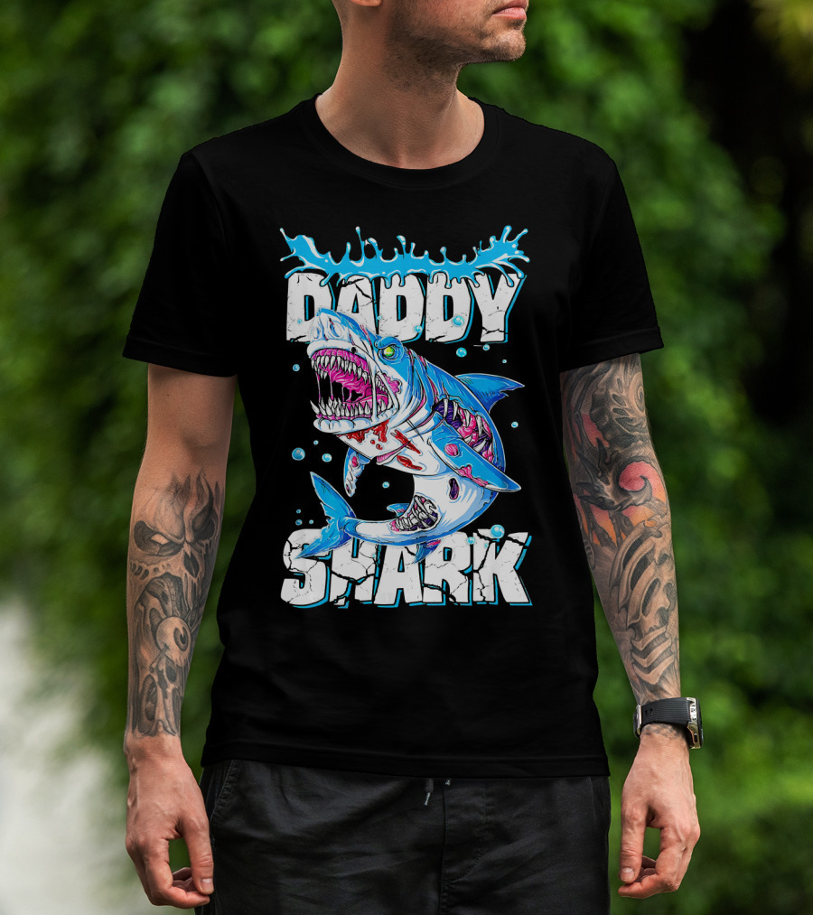 Daddy Shark Zombie Halloween T-Shirt