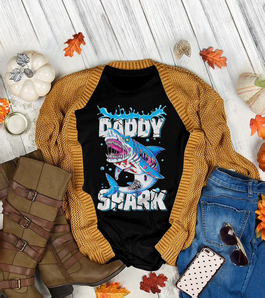 Daddy Shark Zombie Halloween T-Shirt