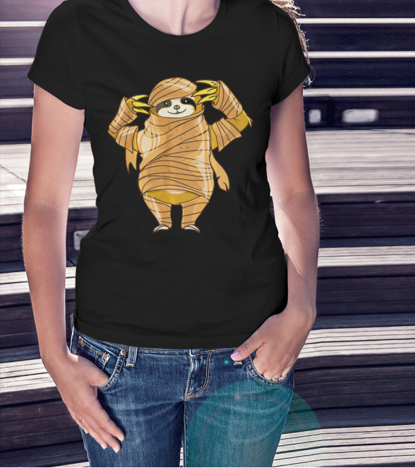 Cute Mummy Sloth Halloween Costume Wrapping T-Shirt