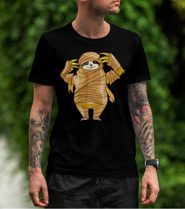 Cute Mummy Sloth Halloween Costume Wrapping T-Shirt