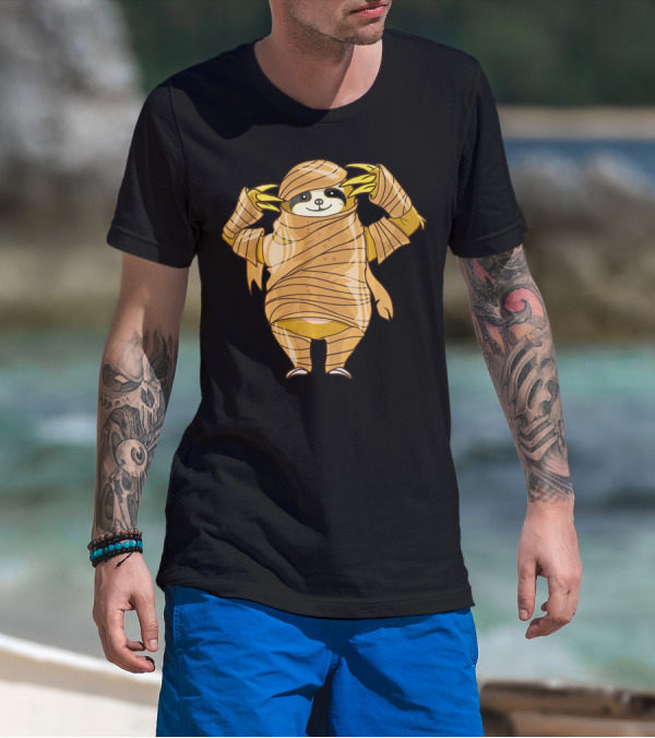 Cute Mummy Sloth Halloween Costume Wrapping T-Shirt