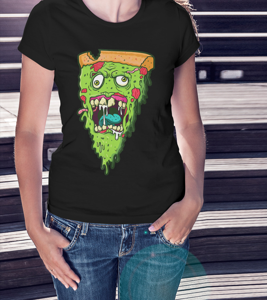 Pizza Zombie Monster Slice Fun T-Shirt