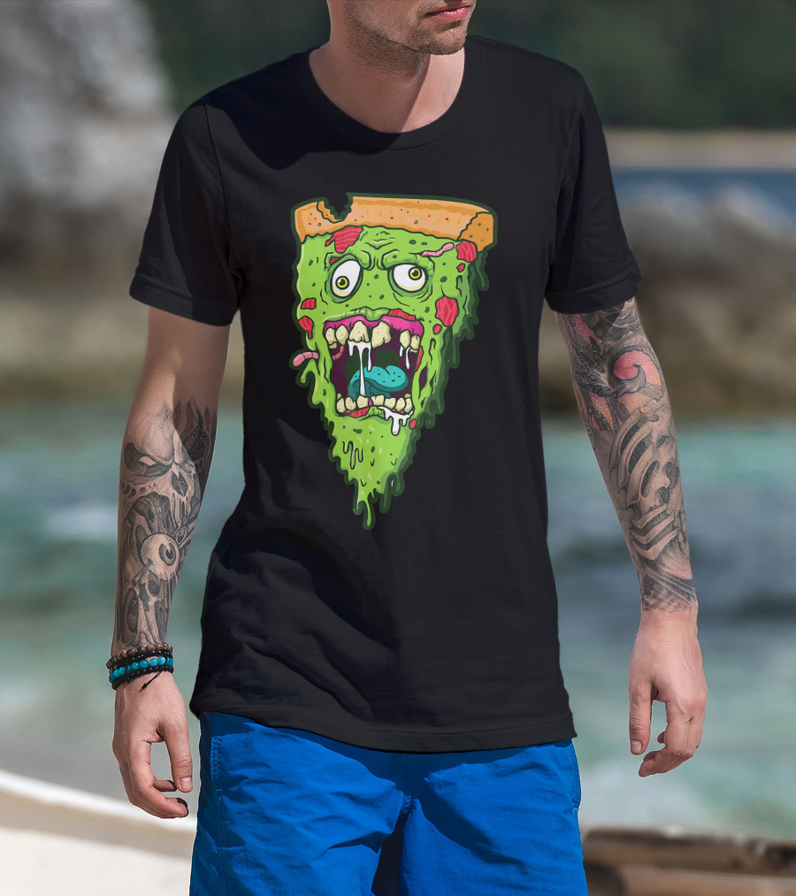 Pizza Zombie Monster Slice Fun T-Shirt