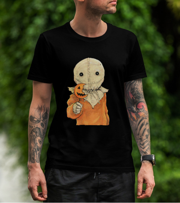 Trick R Treat Sam With Pumpkin Lollipop Cute Funny Halloween T-Shirt
