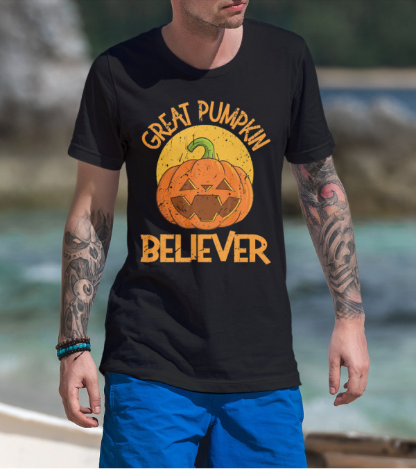 Great Pumpkin Believer Jack-O'-Lantern Moon T-Shirt