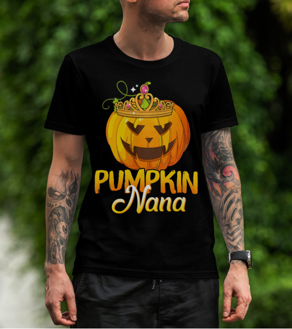 Pumpkin Nana Funny Halloween Cos Crown Jack-o'-Lantern T-Shirt