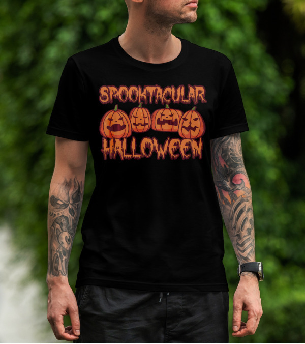 Spooktacular Halloween Pumpkin Faces T-Shirt