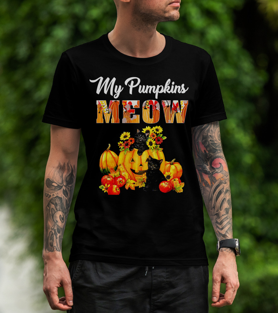 My Pumpkins Meow Cat Halloween Funny Love T-Shirt