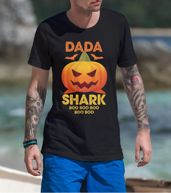Dada Shark Boo Boo Boo Halloween Pumpkin T-Shirt