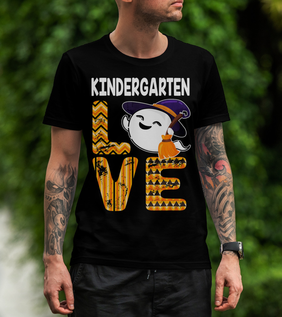 Kindergarten Love Cute Boo Ghost Halloween T-Shirt
