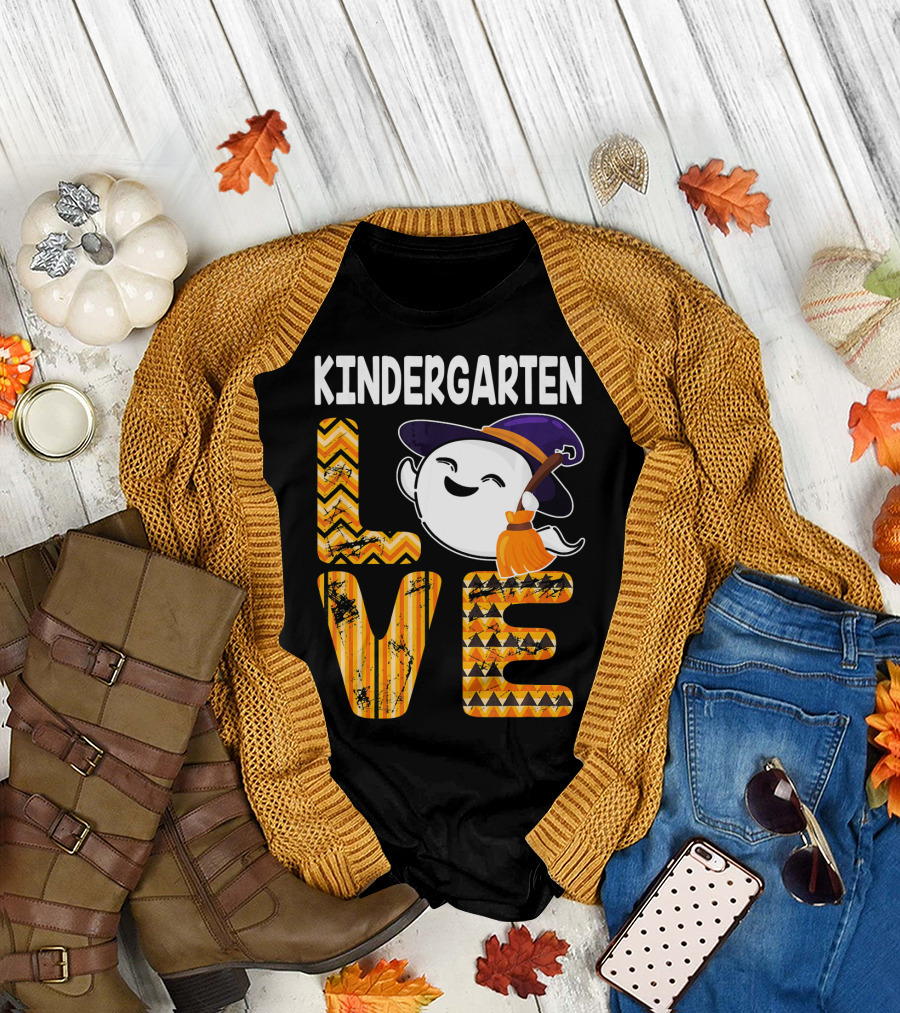 Kindergarten Love Cute Boo Ghost Halloween T-Shirt