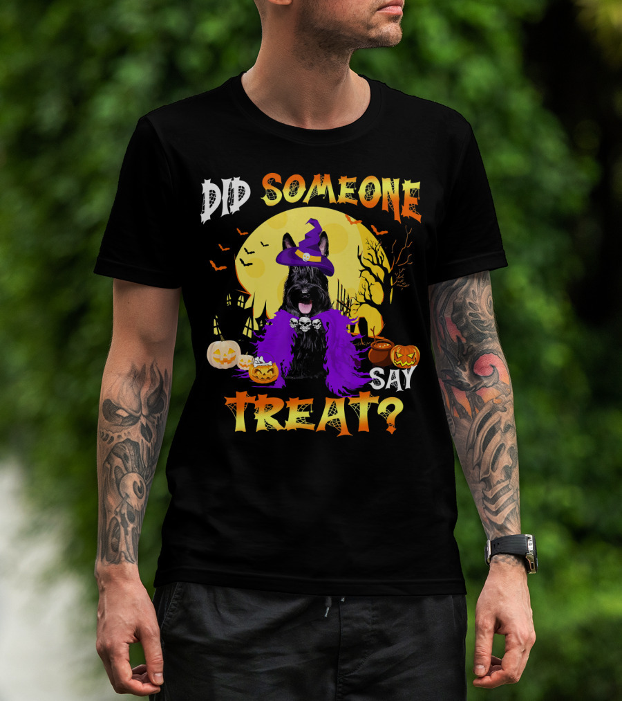 Scottish Terrier Dog Halloween Did Someone Say Treat? T-Shirt