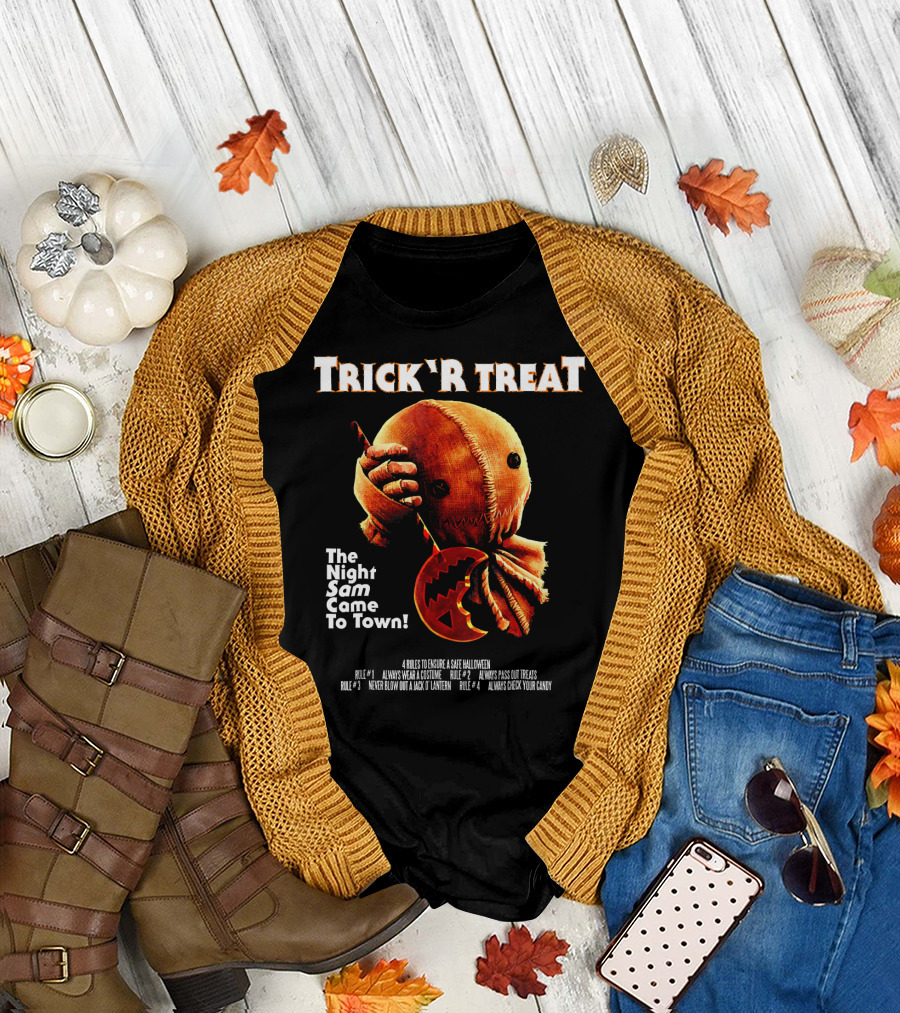 Trick r Treat The Night Sam Came to Town Halloween Rules T-Shirt