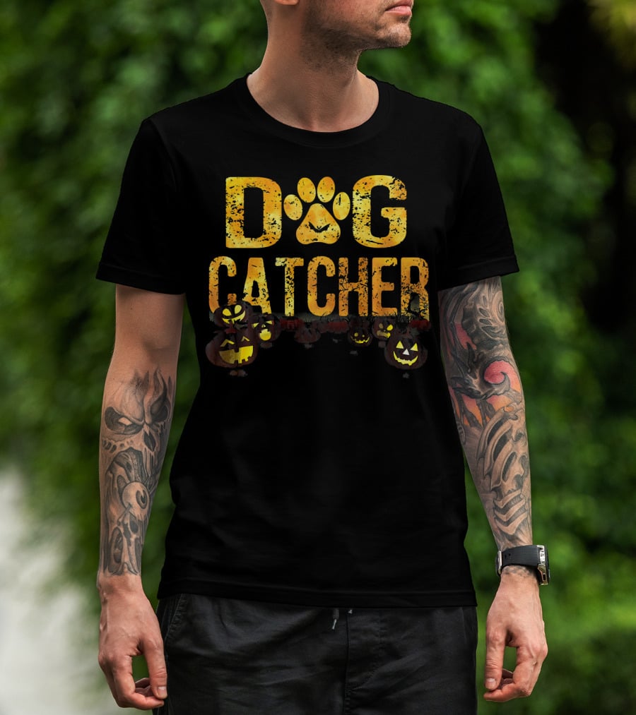 Dog Catcher Halloween Pumpkins Scary Costume T-Shirt