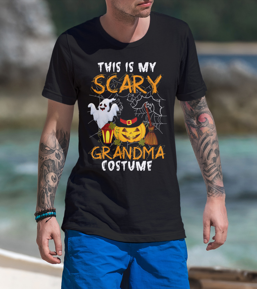This Is My Scary Grandma Halloween Costume Ghost Pumpkin Spider Web T-Shirt