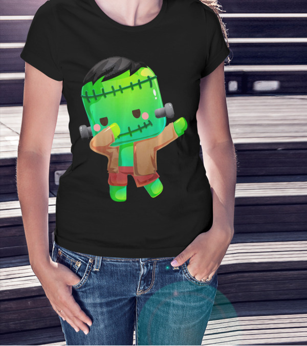 Cute Cartoon Dabbing Frankenstein Monster T-Shirt